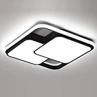 Luz De Techo LED Plafón Cuadrado Simple Creativo Lámpara De Pared Dormitorio Tres Temperaturas Color Forma Geométrica…
